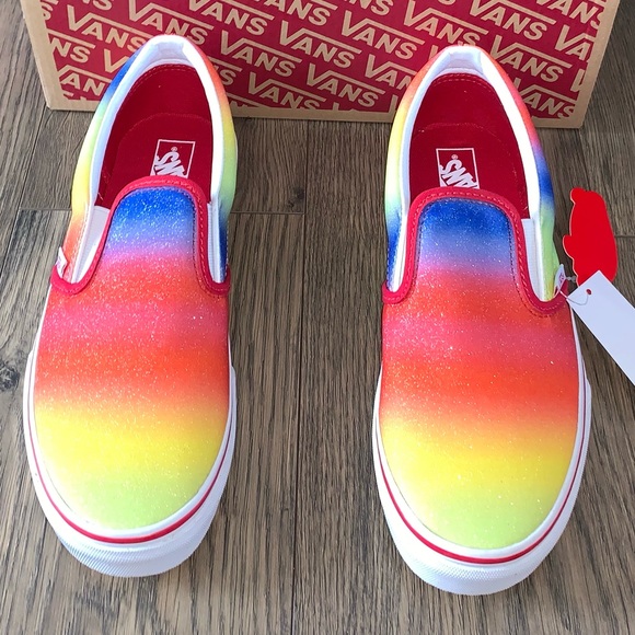 Vans rainbow glitter slip on shoes sneakers - Picture 5 of 8